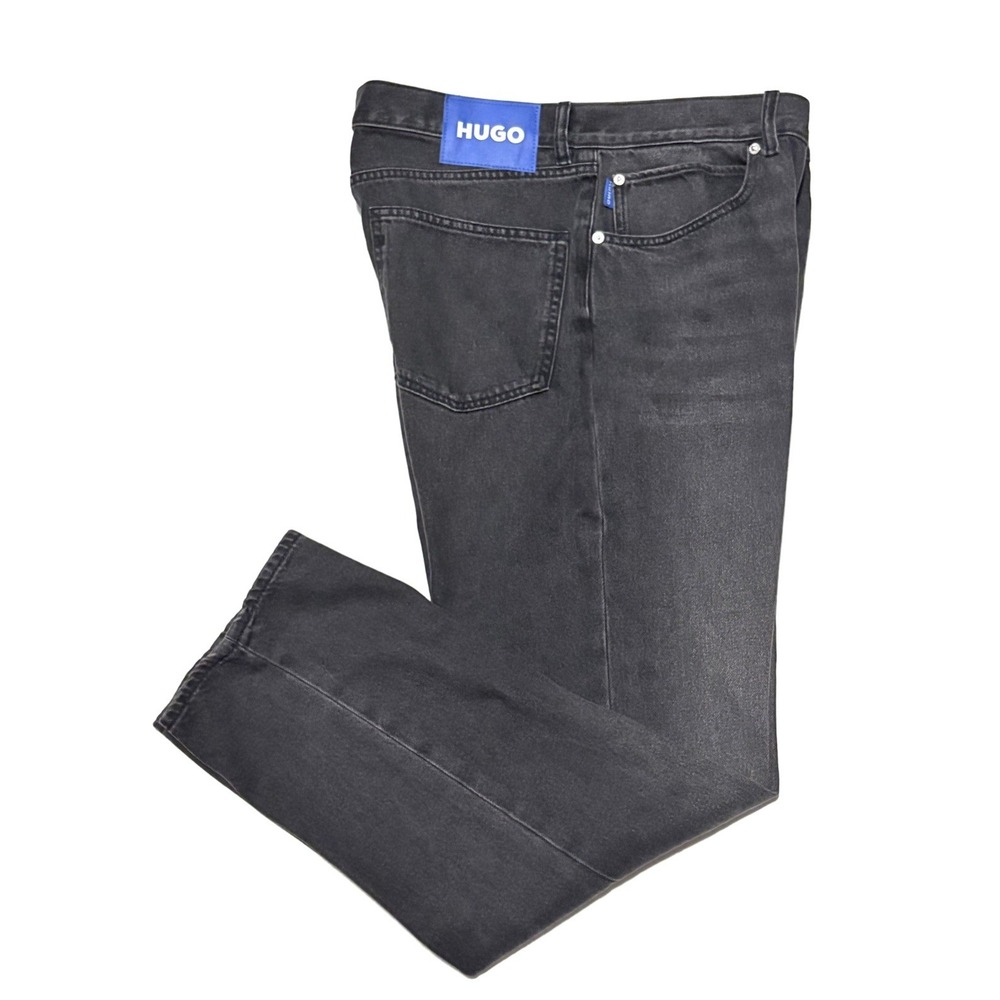 HUGO BOSS Jonah Jeans 36x32 Mens Dark Gray Charcoal Straight Leg Regular Fit NEW